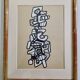 Screenprint after Jean Dubuffet framed under glass 26 cm by 33 cm