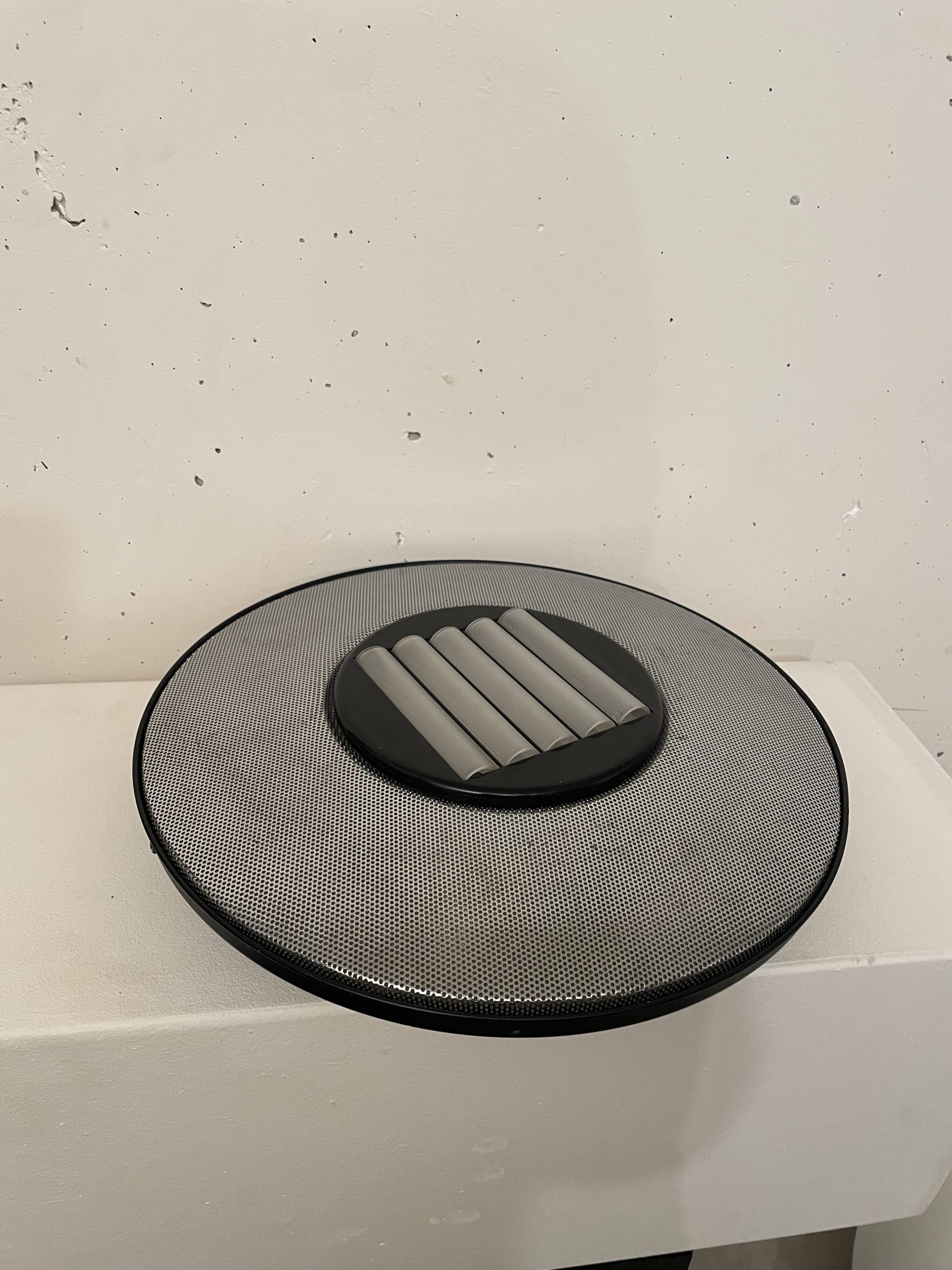 Ceiling light, metal and glass wall light, 1980