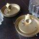 Paire de plafonniers ronds en verre structuré / vintage  années 60-70