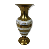 Brass and mother-of-pearl vase