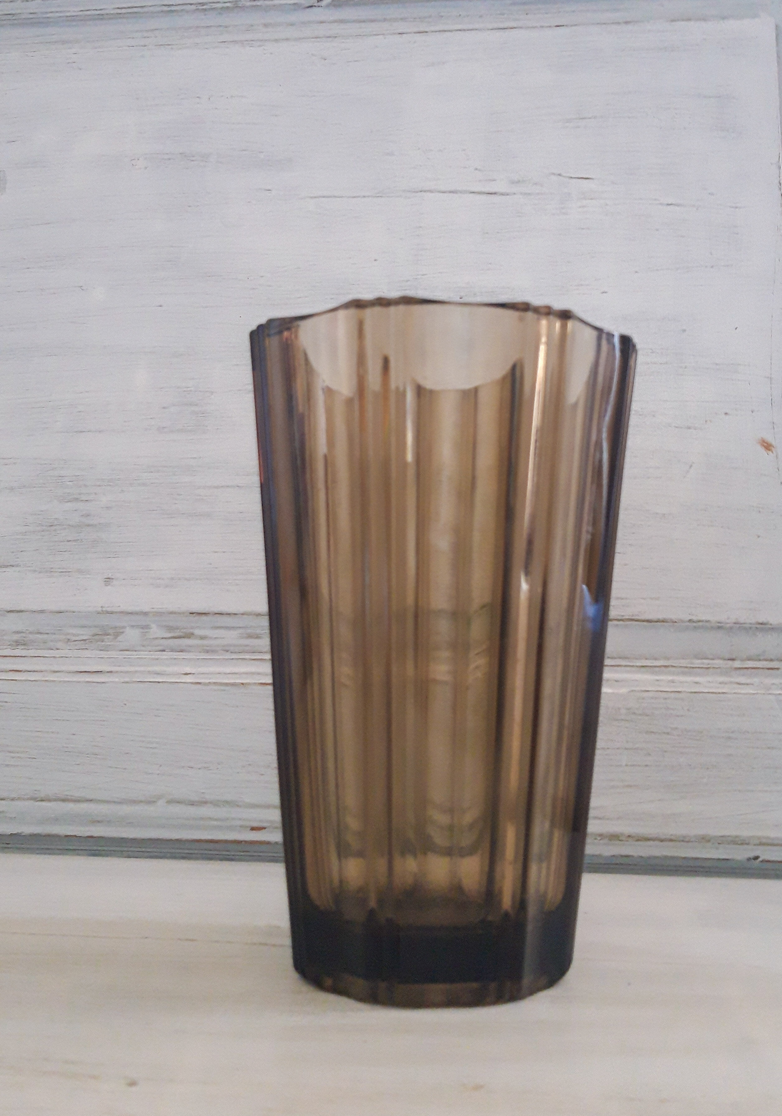 Smoked glass vase