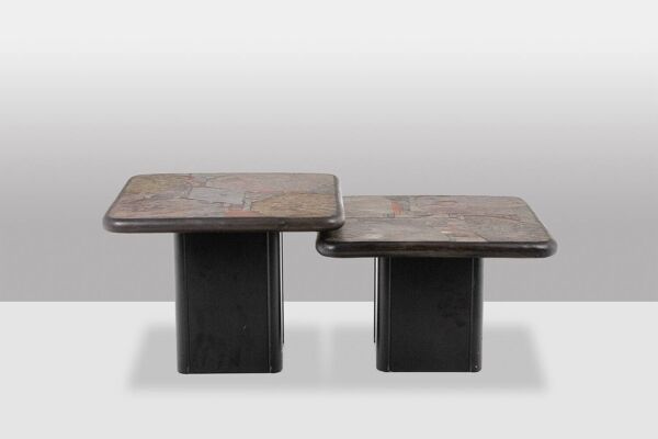 Paul Reinier Kingma. Paire de tables de style Brutaliste. Années 1970.