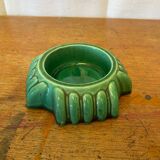 Vide Poche Cendrier Ancien Céramique Verte Vintage