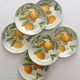 6 orange barbotine dessert plates from Saint Clément earthenware.