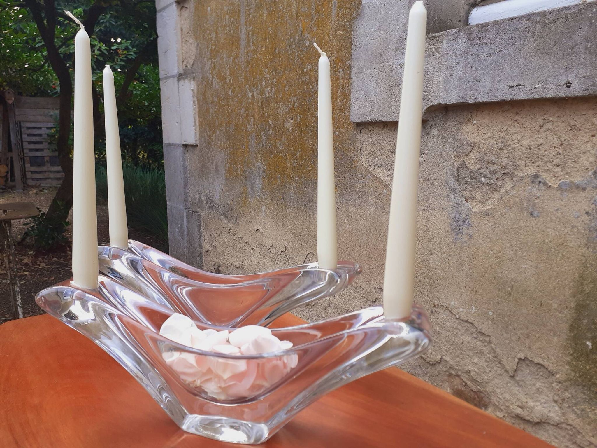 Paire de coupes/ Bougeoirs cristal de Daum