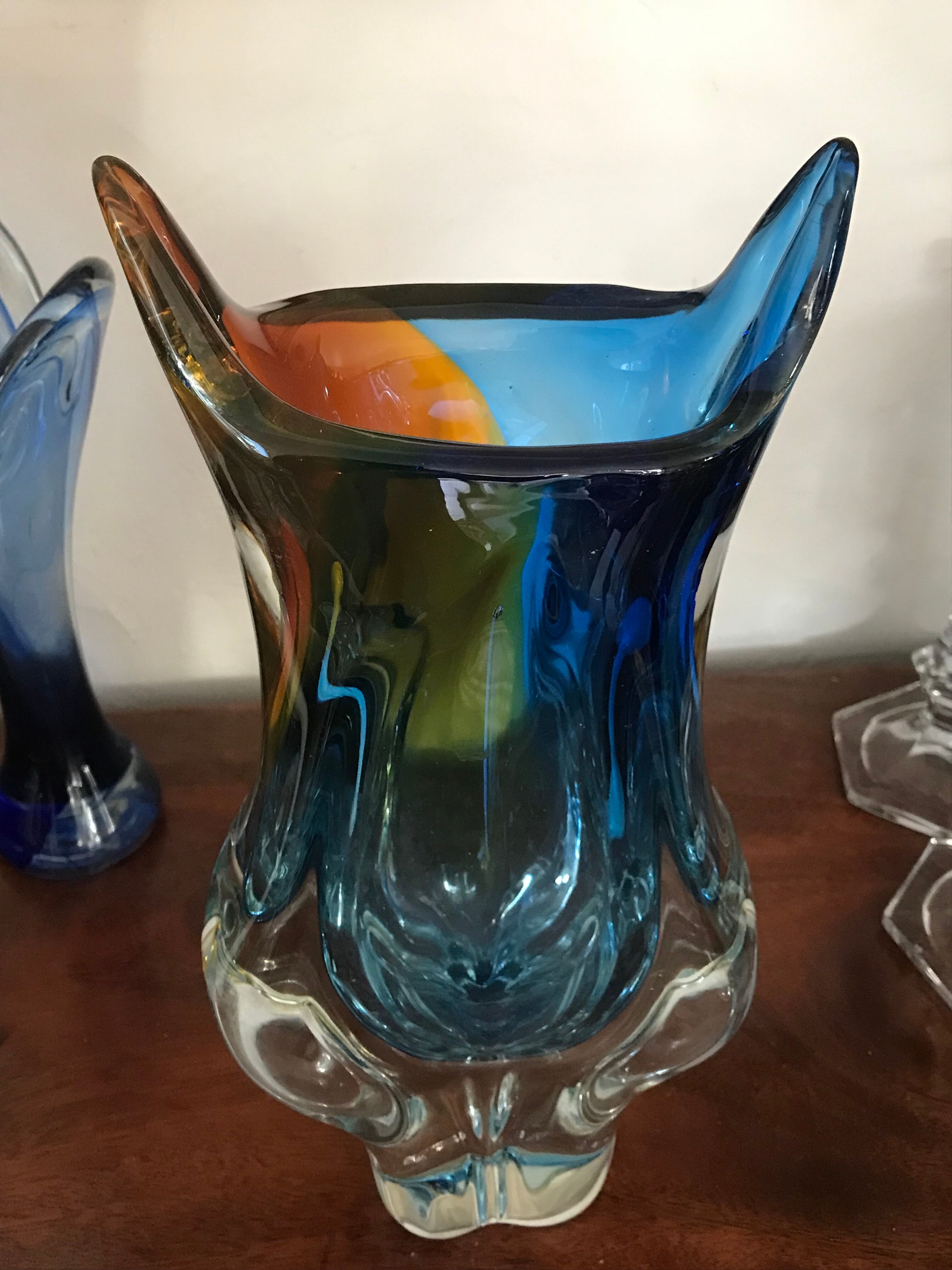 Glass vase by Art Chribska circa 1960