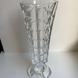 vase on feet in art deco molded crystal glass