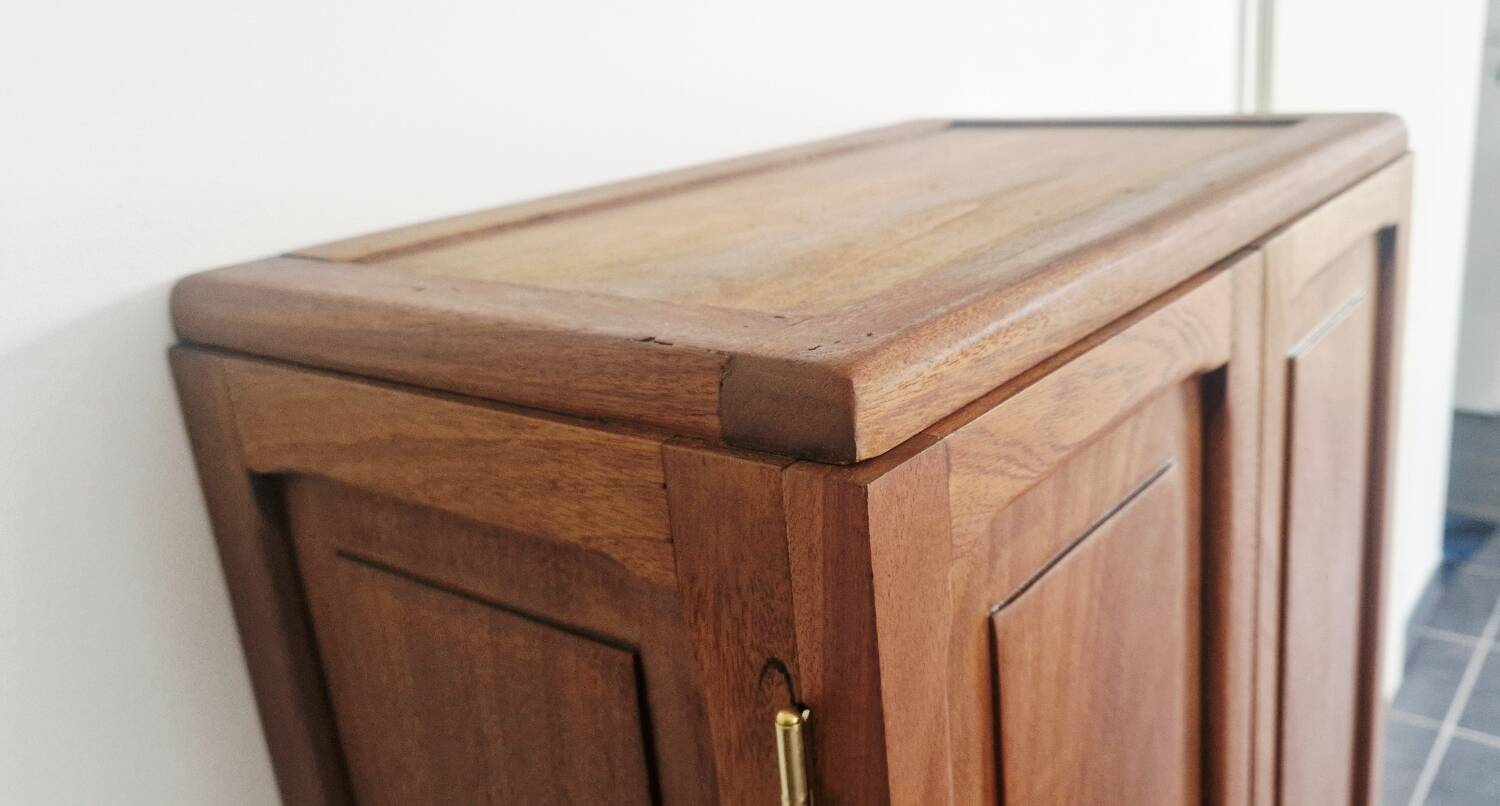 1950s handcrafted cabinet - Solid mahogany wood - Unique piece