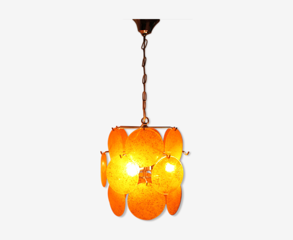 Lustre vintage au disques orange 70's