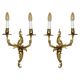 Pair of antique French wall sconces, gilded and bronzed, from the 1920s.