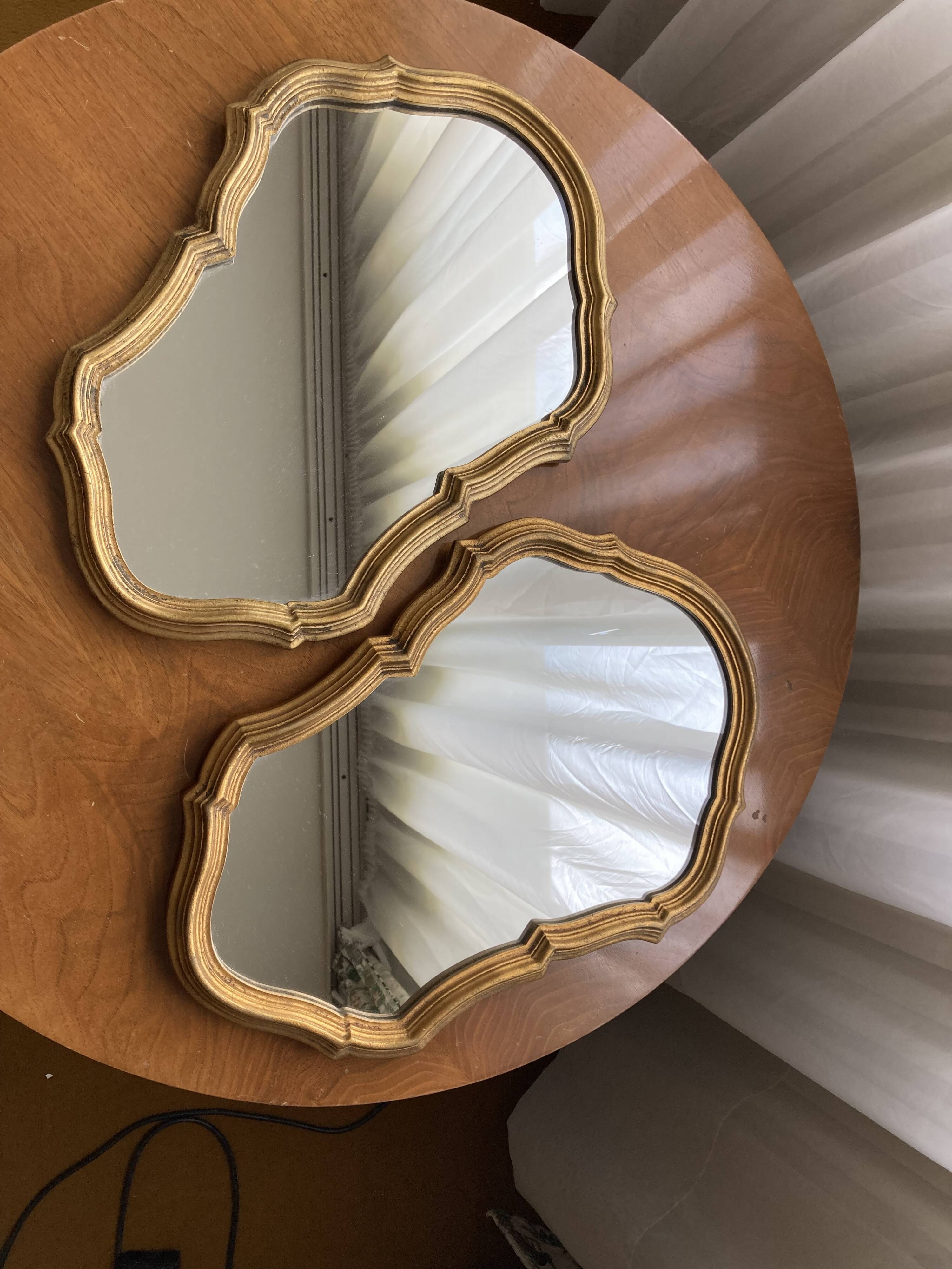 Pair of baroque mirrors 29x42cm