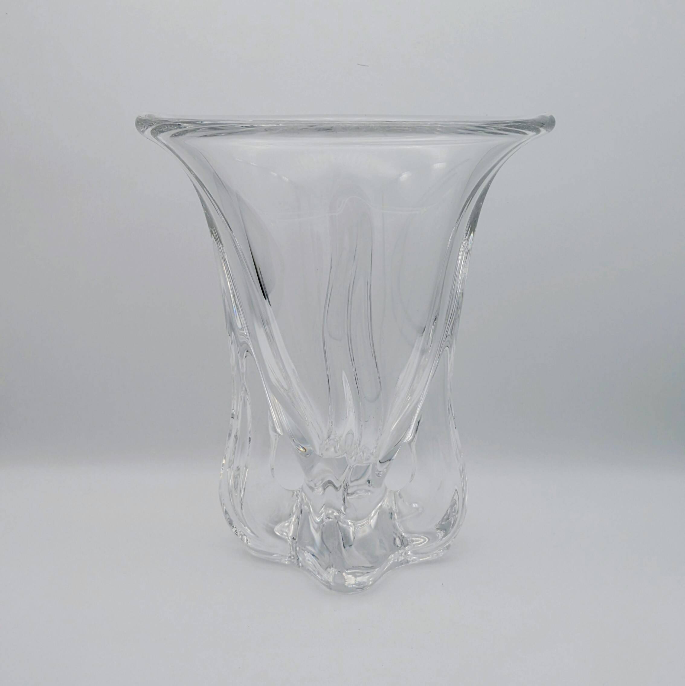 Large Pressed-Moulded Glass Vase "Swan" - Art Deco Style