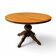 Solid oak dining table, also known as a monastery table, with a sturdy central pedestal, heavy-duty construction