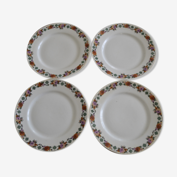 Set of 4 porcelain plates from Limoges MLV.
