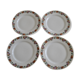 Set of 4 porcelain plates from Limoges MLV.