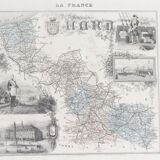 Old map of France framed