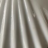 Vintage white pleated opaline pendant lamp