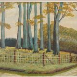 Tableau « La route de la forêt », design scandinave, années 1960