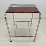 Functionalist chrome & wood table, 1950's