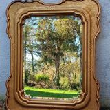 80s beveled gold mirror