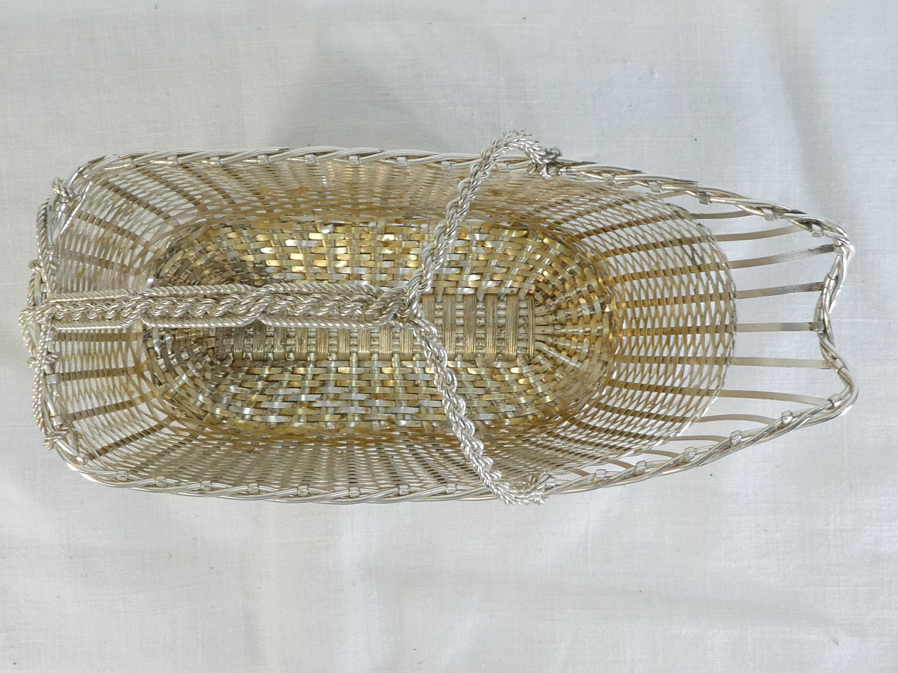Christofle basket door silver metal bottle