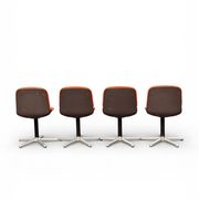 4 chaises, fauteuils vintage modèle 231/5 en tissu orange par Wilkhahn