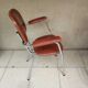 Stainless steel skaï armrest chair from 1958
