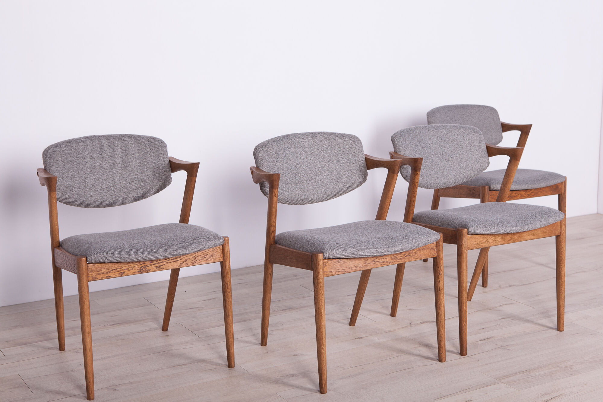 Model 42 oak dining chairs by Kai Kristiansen for Schou Andersen, 1960s, set of 4