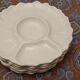Set of 6 White Ceramic Compartment Plates – Italy, Vi