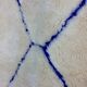 Vintage berber rug in ivory and blue wool