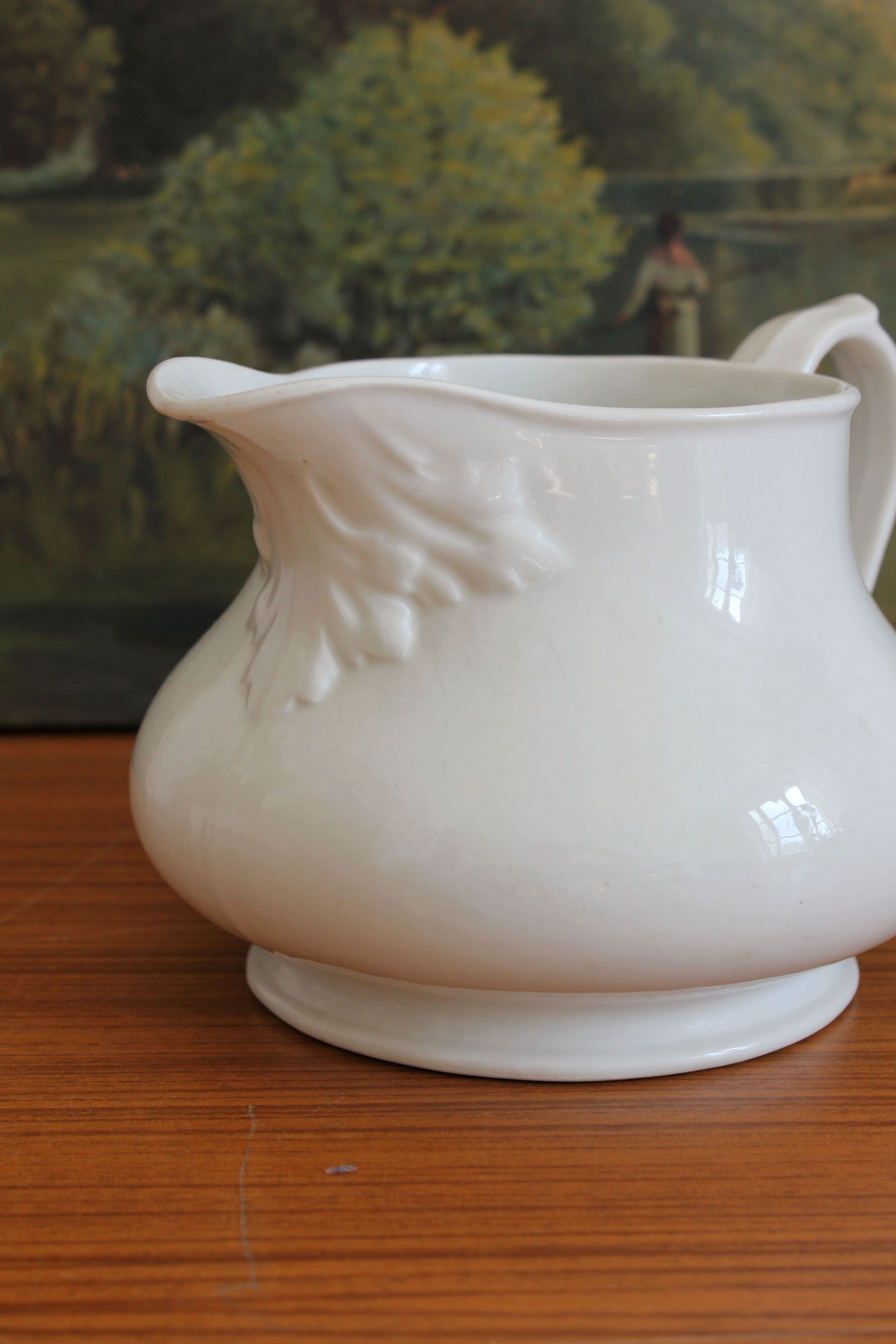Antique 19th-century white porcelain pitcher