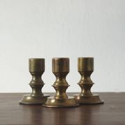 Vintage Norwegian Brass Candlesticks, 1970s, Set of 3