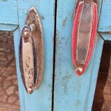 Ancien vaisselier Art déco en teck birman