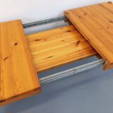 Vintage 60s 70s pine rectangular dining table with extension