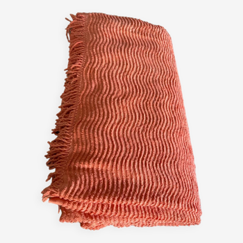 Dessus de lit chenille orange  2 places