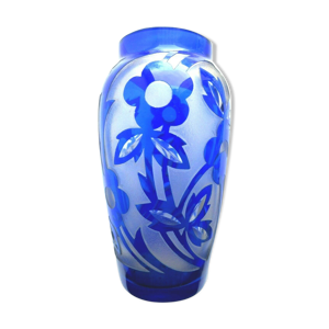 Vase en cristal double couche, Le Verre Français