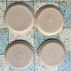 4 flat plates in stoneware