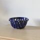 Large cobalt blue openwork bowl with golden studs