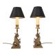 Paire de lampes chandeliers griffons de style néogothique, Angleterre années 1880