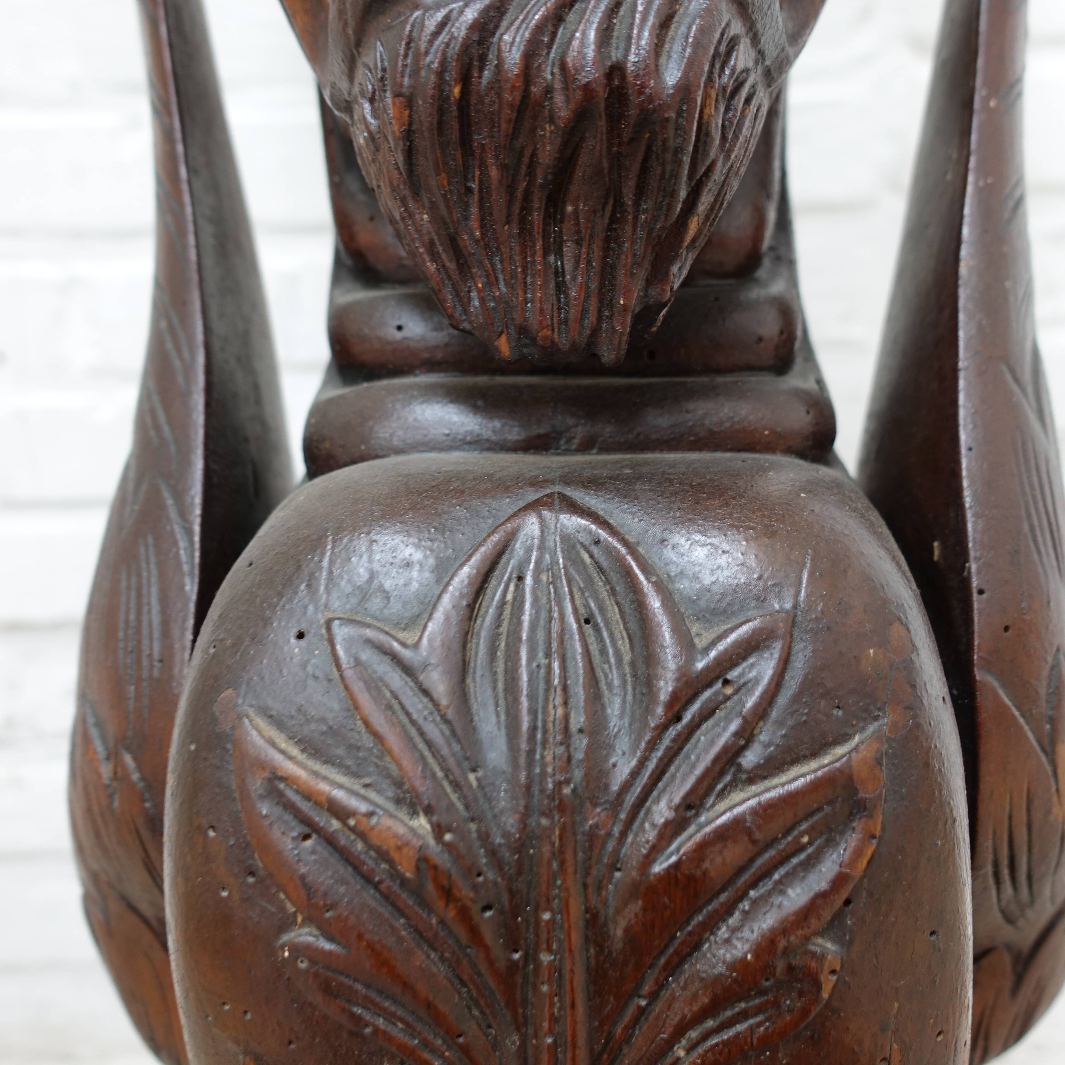 Antique Asian side table with Pixiu