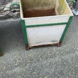 Pair of Large planters in fiber cement and metal 1950 eternit