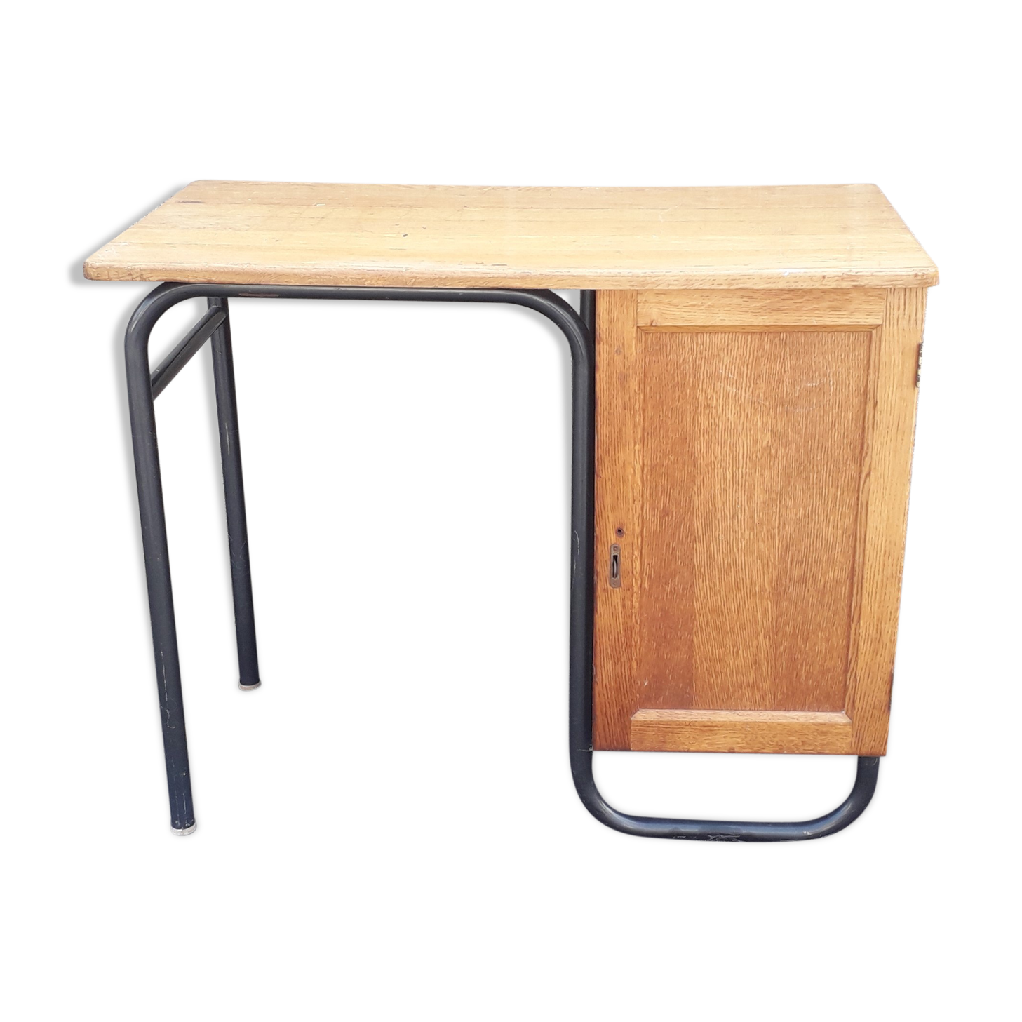 Boarding school desk, vintage, base metal