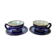 HB Quimper earthenware lunch pair