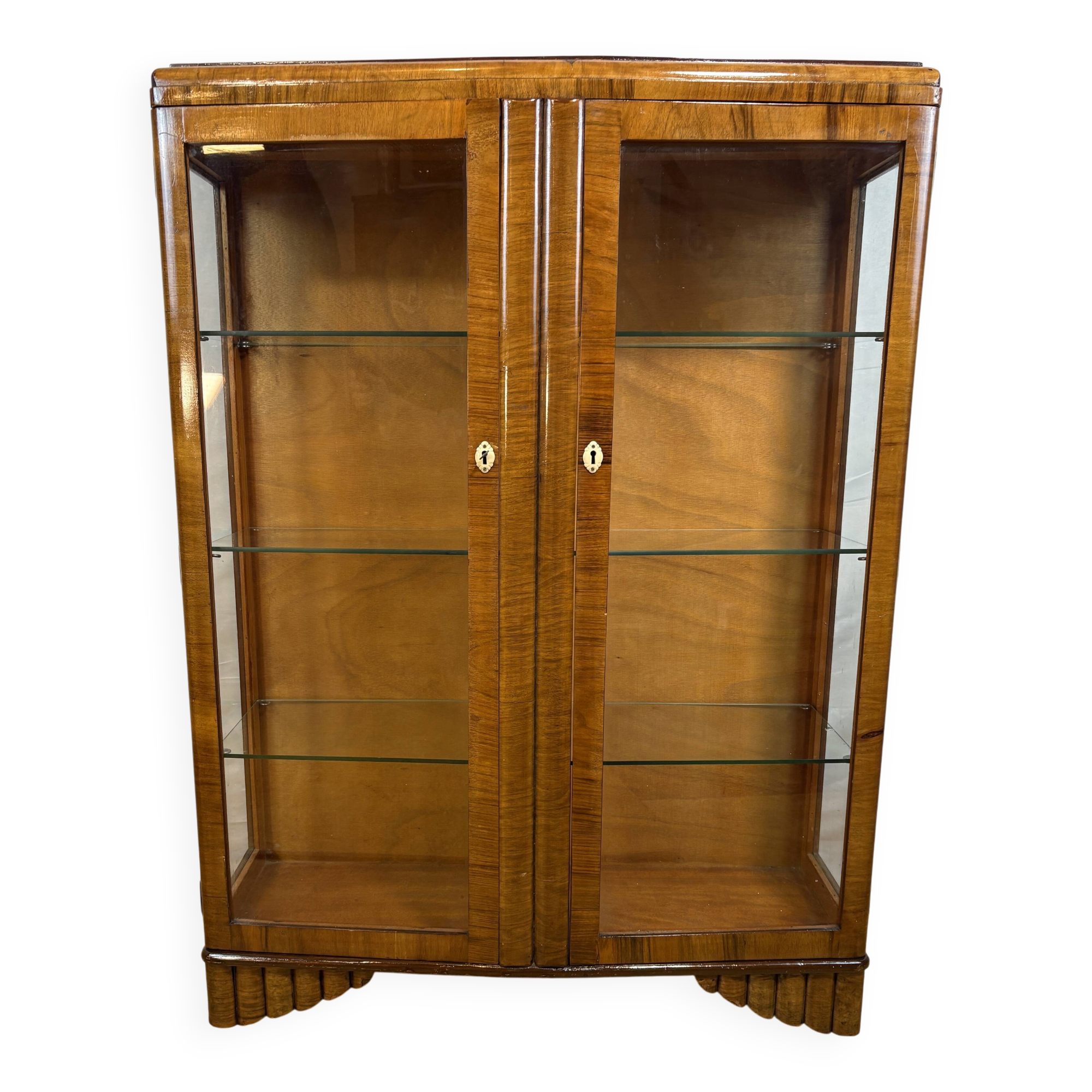 Elegant Art Deco Vintage Display Cabinet (Circa 1930–1940)  A beautifully c