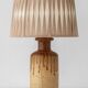 Søholm stoneware table lamp, organic contemporary, Denmark, 1960s, with new shade.