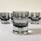 10 smoked glass aperitif glasses, 1960s-1970s