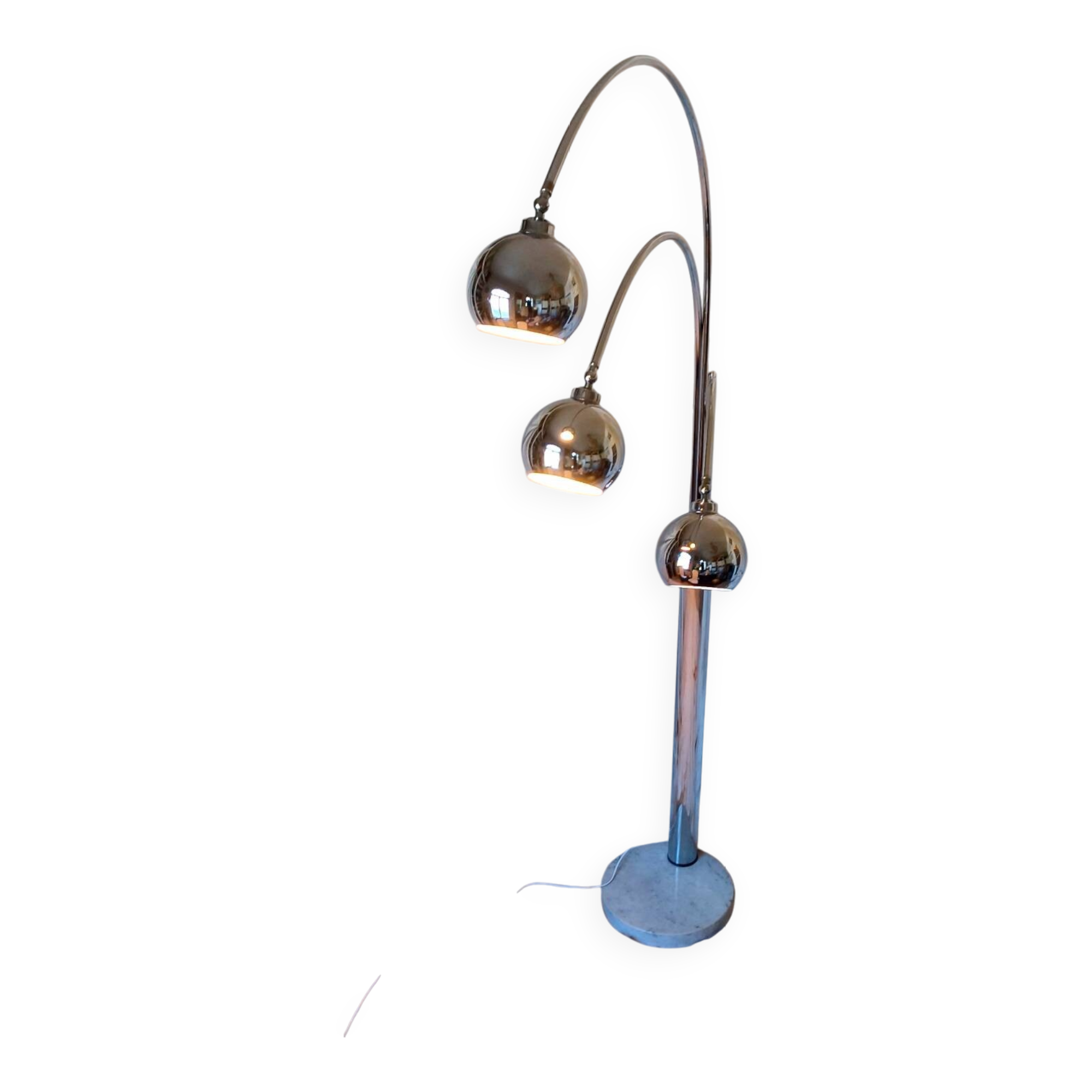 1970s Chrome Metal Lily of the Valley Lamp