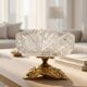 French Art Deco late centrepiece, carved crystal and bronze, 1950s.