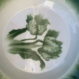 Hollow dish pattern green tulips longwy france old