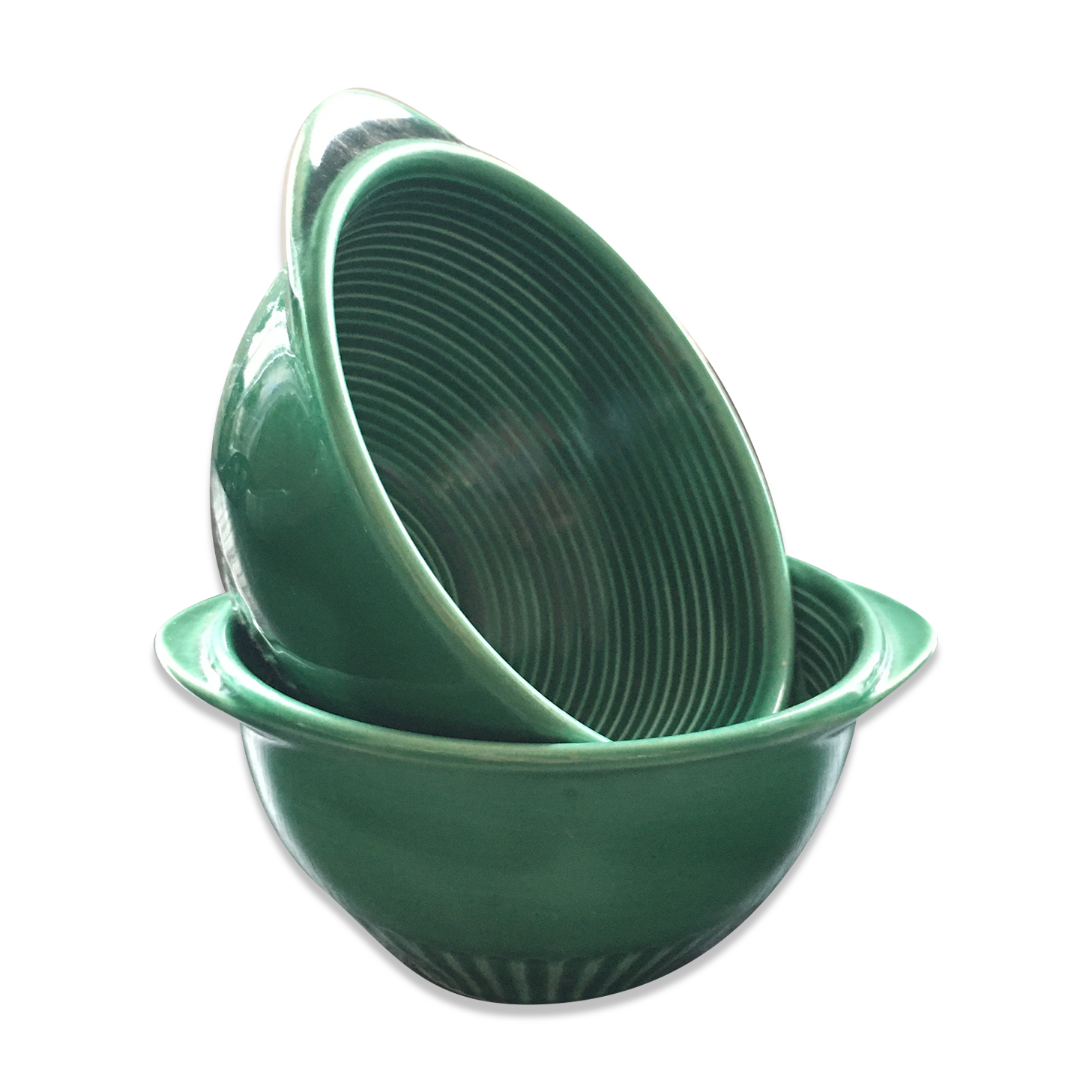 Lot 2 bowls emerald green